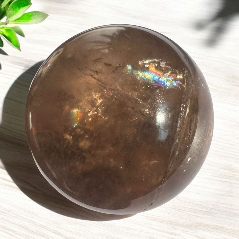 Smoky Quartz Crystal Sphere Marble